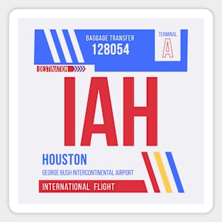 Houston (IAH) Airport Code Baggage Tag Magnet